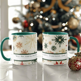 ヴィンテージクリスマススノーフレークのオリジナルホリデーグッズ マグカップ