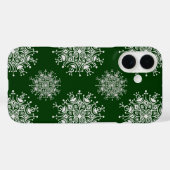 ヴィンテージクリスマススノーフレークグリーンブリザードパターン Case-Mate iPhoneケース (裏面 (横))
