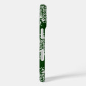 ヴィンテージクリスマススノーフレークグリーンブリザードパターン Case-Mate iPhoneケース (裏面 / 右)