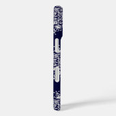 ヴィンテージクリスマススノーフレークブルーブリザードパターン Case-Mate iPhoneケース (裏面 / 右)