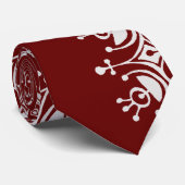ヴィンテージクリスマススノーフレークレッドブリザードパターン ネクタイ (ロール)