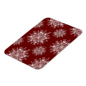 ヴィンテージクリスマススノーフレークレッドブリザードパターン マグネット (左側)