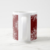 ヴィンテージクリスマススノーフレーク レッドブリザードパターン ジャンボコーヒーマグカップ (裏面)