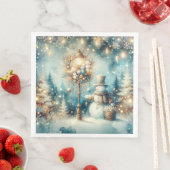 ヴィンテージクリスマススノーマンのペーパーナプキン (インサイチュ)