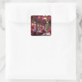 ヴィンテージクリスマススリープ表現レストラン スクエアシール (バッグ)