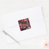 ヴィンテージクリスマススリープ表現レストラン スクエアシール (封筒)