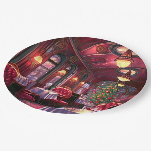 ヴィンテージクリスマススリープ表現レストラン ペーパープレート (アングル)