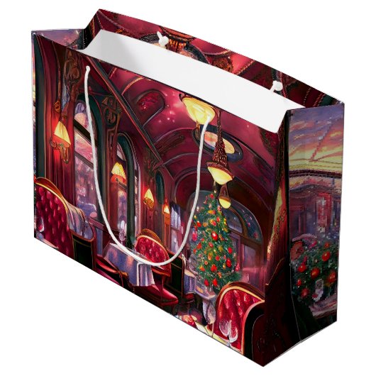 ヴィンテージクリスマススリープ表現レストラン ラージペーパーバッグ (裏面アングル)