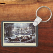 ヴィンテージクリスマススレイ、冬のセントラルパーク キーホルダー (正面)