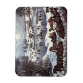 ヴィンテージクリスマススレイ、冬のセントラルパーク マグネット (縦)