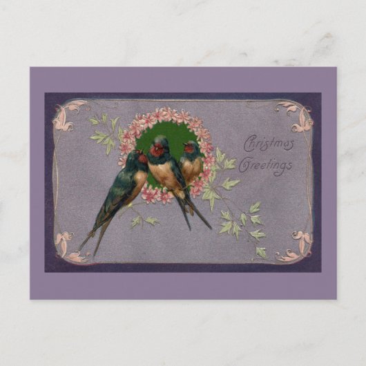 ヴィンテージクリスマススワローズ シーズンポストカード (正面)