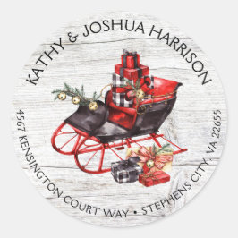 ヴィンテージクリスマスソリとパッケージウッドアドレス ラウンドシール