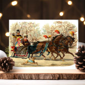 ヴィンテージクリスマスソリ乗り シーズンポストカード