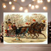 ヴィンテージクリスマスソリ乗り シーズンポストカード