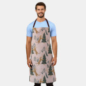 ヴィンテージクリスマスタイガーとクリスマスツリー エプロン (着用した状態)