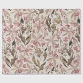 ヴィンテージクリスマスタイガーパターン | フェスティバル休日 ラッピングペーパー (フラット)