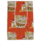 ヴィンテージクリスマスタイガー&メリークリスマス ミディアムペーパーバッグ (裏面)