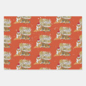 ヴィンテージクリスマスタイガー&メリークリスマス ラッピングペーパーシート (正面3)