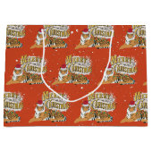 ヴィンテージクリスマスタイガー&メリークリスマス ラージペーパーバッグ (正面)