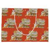 ヴィンテージクリスマスタイガー&メリークリスマス ラージペーパーバッグ (裏面)