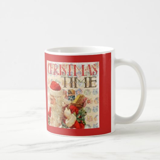 ヴィンテージクリスマスタイムサンタクロース コーヒーマグカップ (右)