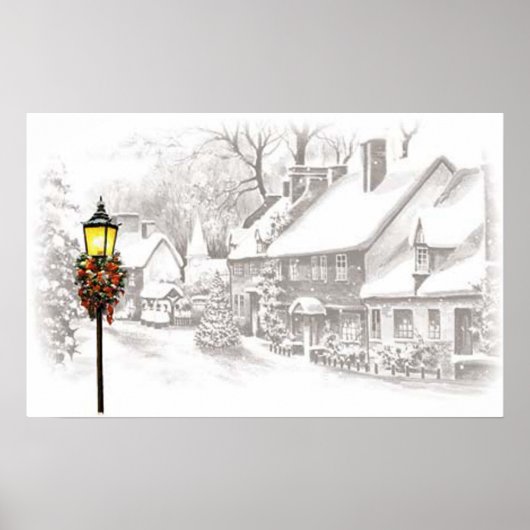 ヴィンテージクリスマスタウンのポスター ポスター (正面)