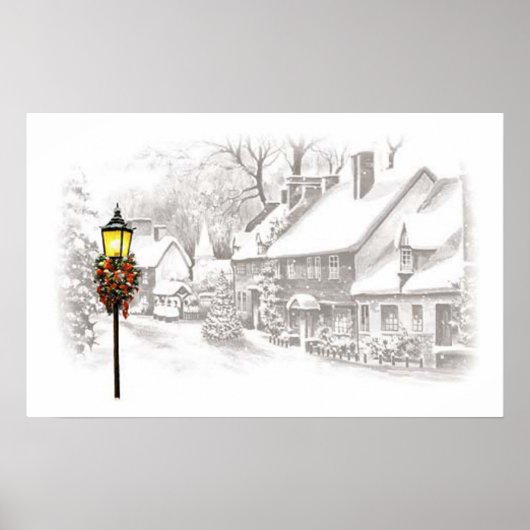 ヴィンテージクリスマスタウンのポスター ポスター (正面)