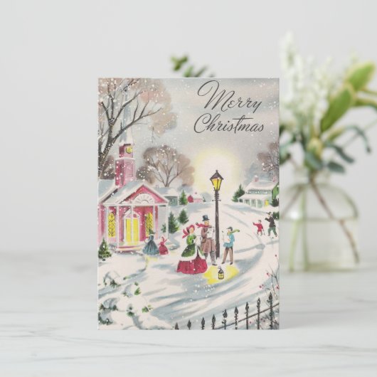 ヴィンテージクリスマスタウンウィンターシーン シーズンカード (スタンド正面)