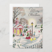 ヴィンテージクリスマスタウンウィンターシーン シーズンカード (正面/裏面)