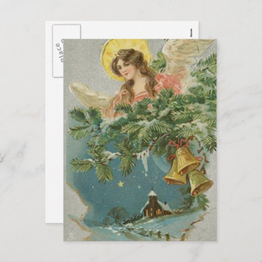 ヴィンテージクリスマスタウンエンジェル シーズンポストカード (正面/裏面)
