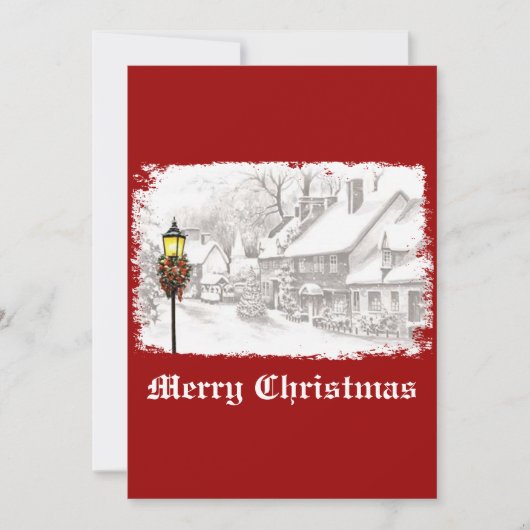 ヴィンテージクリスマスタウンパーティの招待状 招待状 (正面)