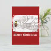 ヴィンテージクリスマスタウンパーティの招待状 招待状 (スタンド正面)