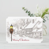 ヴィンテージクリスマスタウンパーティの招待状 招待状 (スタンド正面)