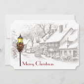 ヴィンテージクリスマスタウンパーティの招待状 招待状 (正面)