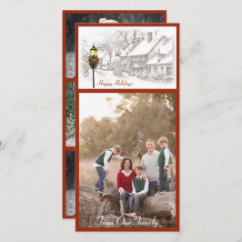 ヴィンテージクリスマスタウンフォトカード シーズンカード