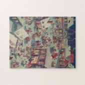 ヴィンテージクリスマスタウンフォークイラストレーション(1918) ジグソーパズル (横)