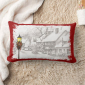 ヴィンテージクリスマスタウンランバーピロー ランバークッション (ブランケット)