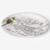 ヴィンテージクリスマスタウン紙プレート ペーパープレート (アングル)