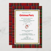 ヴィンテージクリスマスタータンチェックプレイド 招待状 (正面/裏面)