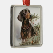 ヴィンテージクリスマスダッシュンドッグ メタルオーナメント (右)