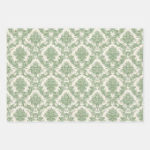 ヴィンテージクリスマスダマスクラッピング紙シート ラッピングペーパーシート (正面)