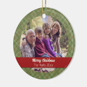 ヴィンテージクリスマスチェック セラミックオーナメント (左)