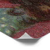 ヴィンテージクリスマスチャイルドアート赤ビクトリアンドレス ポスター (角)