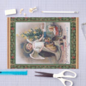 ヴィンテージクリスマスチャイルドエンジェルと玩具 薄葉紙 (クラフト)