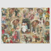 ヴィンテージクリスマスチャイルドデクページティッシュペーパー 薄葉紙 (正面)
