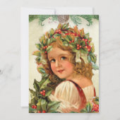 ヴィンテージクリスマスチャイルド葉ホリーの髪 カード (正面)