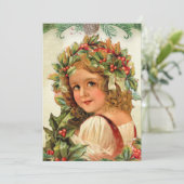 ヴィンテージクリスマスチャイルド葉ホリーの髪 カード (スタンド正面)