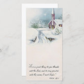 ヴィンテージクリスマスチャーチ詩篇92:1 シーズンカード (正面/裏面)