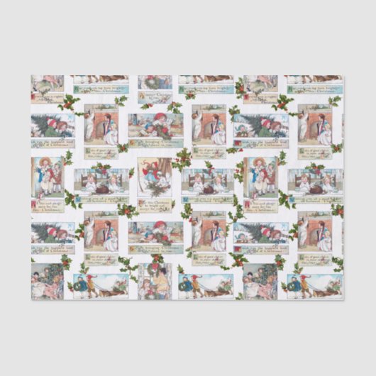 ヴィンテージクリスマスチルドレンズコラージュ 薄葉紙 (正面)