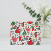 ヴィンテージクリスマスチルドレン飾ズデザイン シーズンカード (スタンド正面)